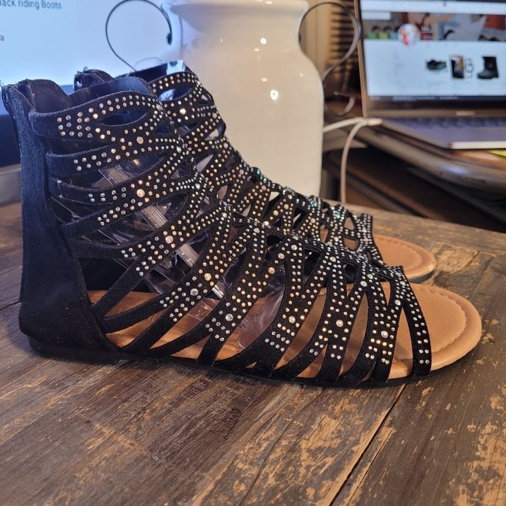 Olivia Miller "leela" Rhinestone Gladiator Sandals - Picture 5 of 6